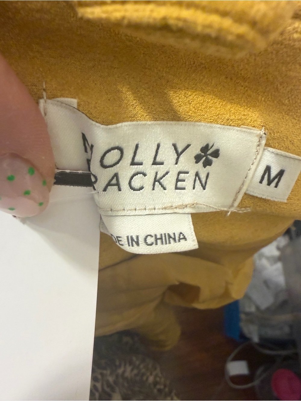 Molly Bracken faux suede Mustard Zip-Front Suede-Look Jacket - Picture 5 of 6
